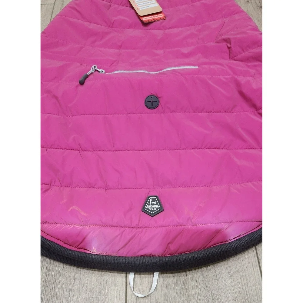 Arcadia Trail XXL Ultra Reflective Pink Dog Coat Sherpa Liner Water Repellent‎